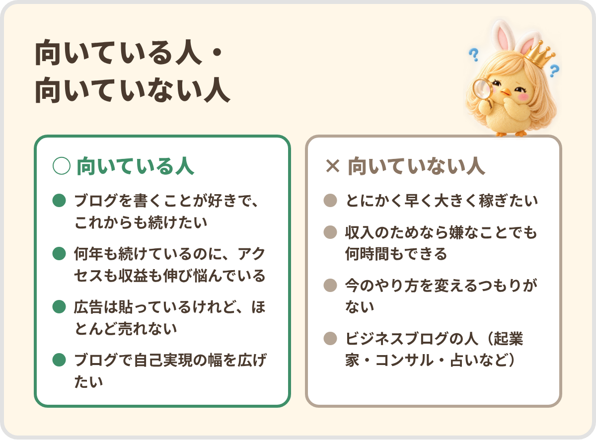向いている人・向いていない人